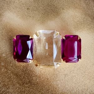 Vintage 1980s Large Rhinestone Brooch